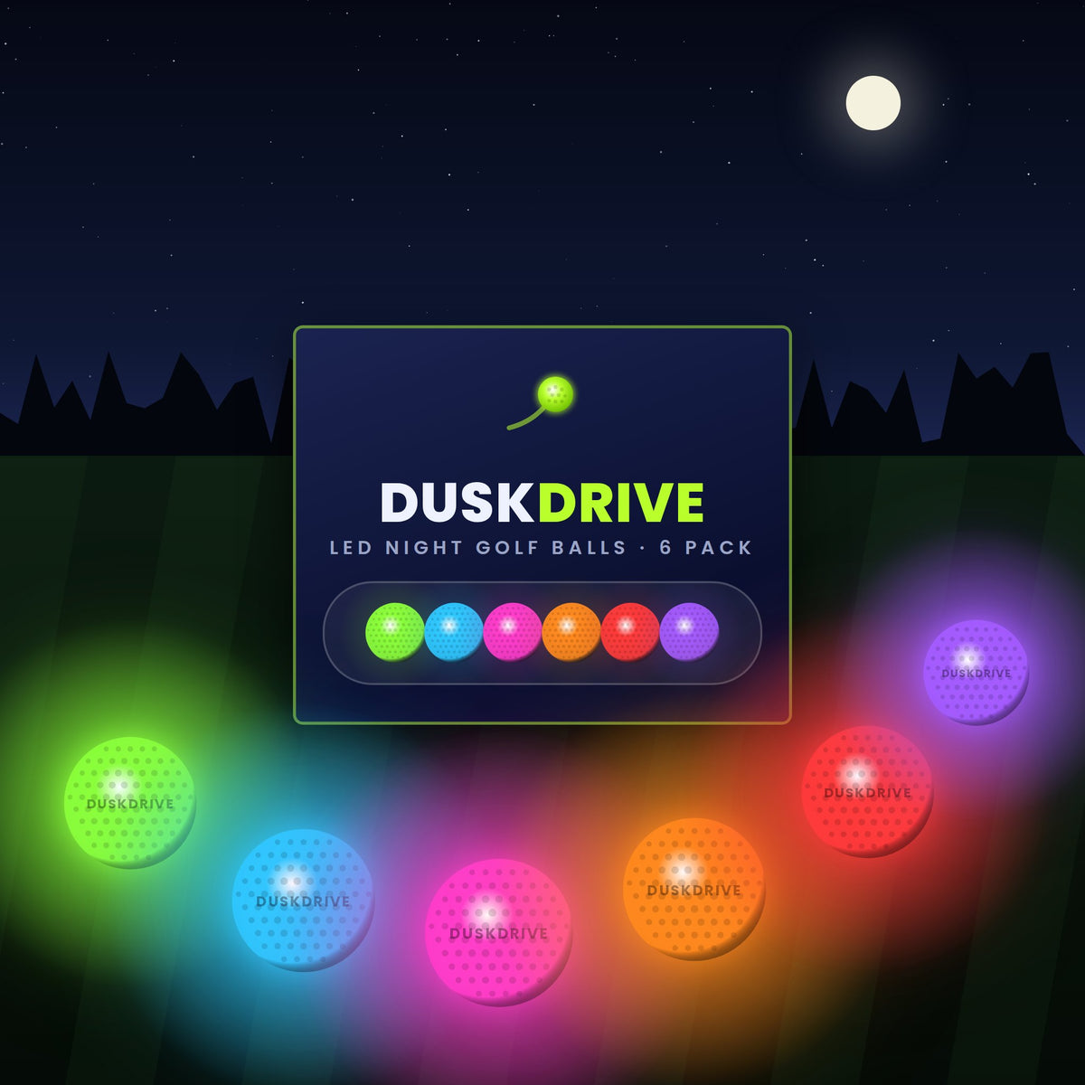 DuskDrive LED Golf Balls (6 Pack)