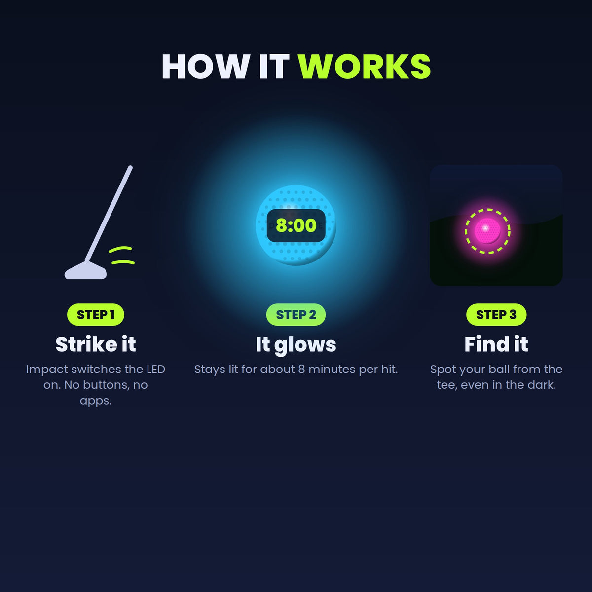 DuskDrive LED Golf Balls (6 Pack)