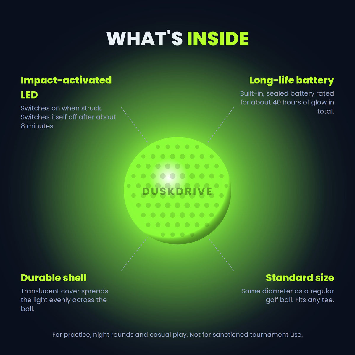DuskDrive LED Golf Balls (6 Pack)